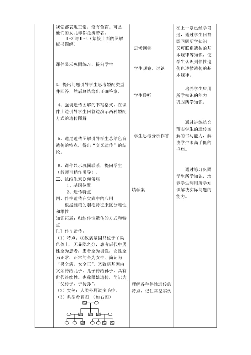 2019-2020年高中生物 《伴性遗传》教案10 新人教版必修2.doc_第3页