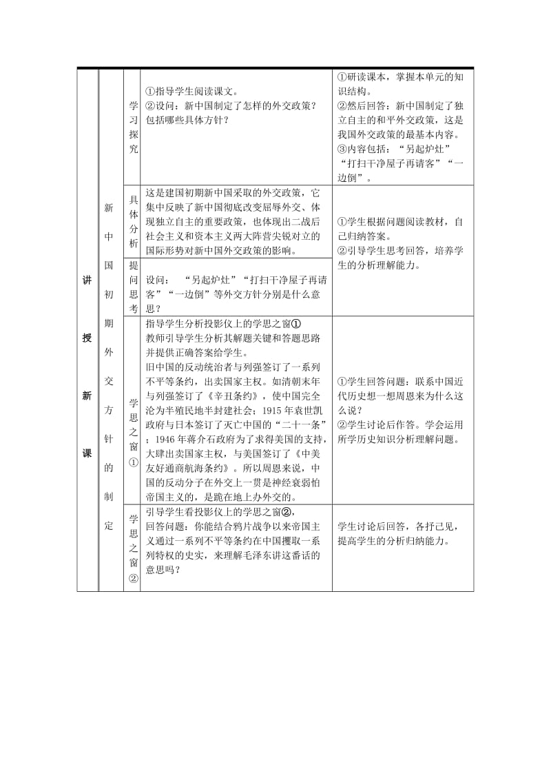 2019-2020年高中历史《新中国初期的外交》教案3 人民版必修1.doc_第3页