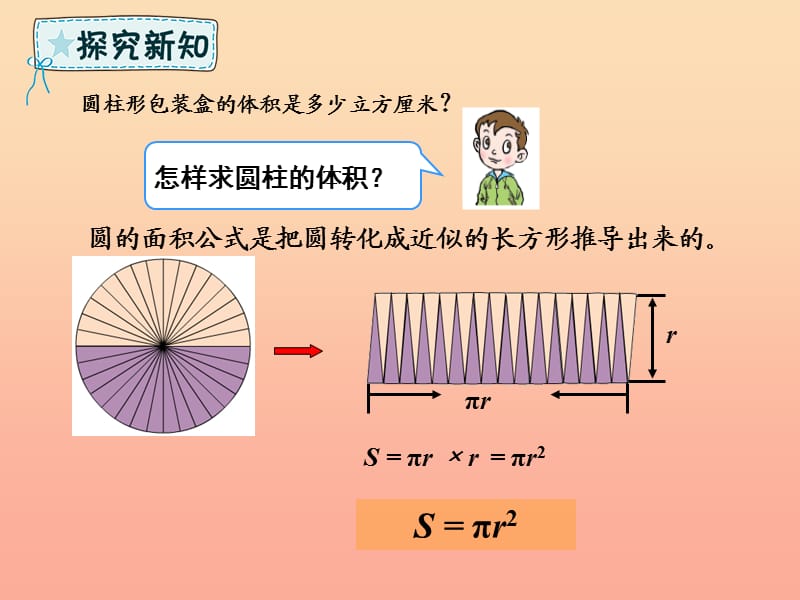 六年级数学下册 第2单元 冰淇淋盒有多大—圆柱和圆锥 2.3.1 圆柱的体积课件 青岛版六三制.ppt_第3页