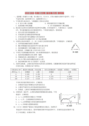 2019-2020年高三生物 綜合練習(xí)四 浙科版.doc