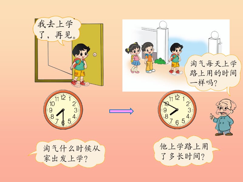 二年级数学下册数学好玩上学时间课件北师大版.ppt_第2页