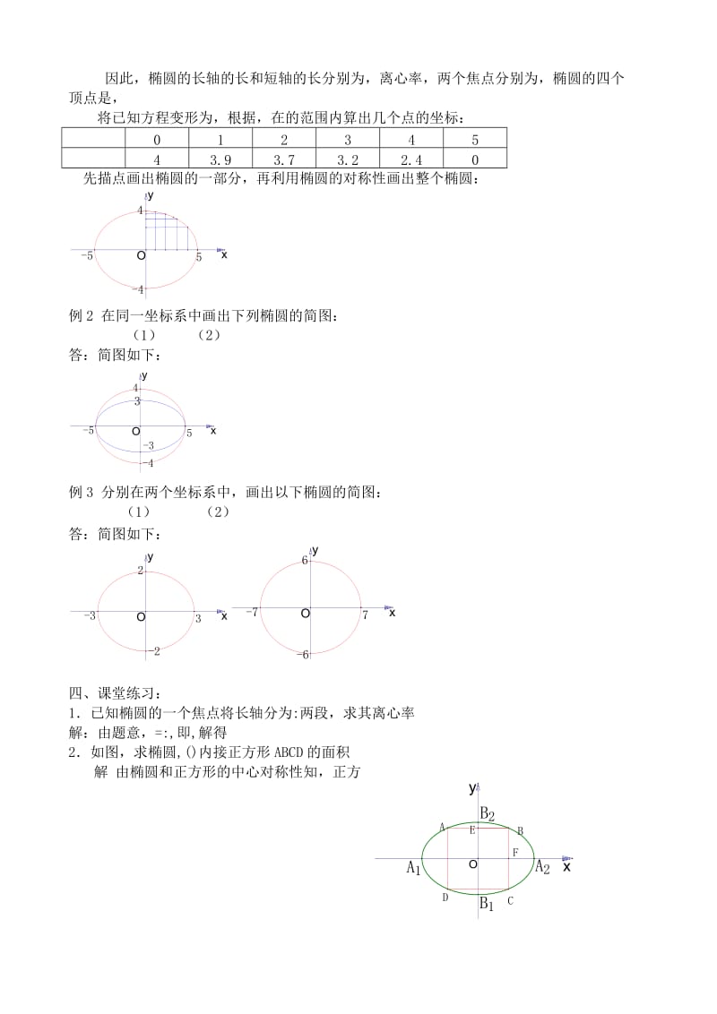 2019-2020年高中数学第二册(上)椭圆的简单几何性质(I).doc_第3页