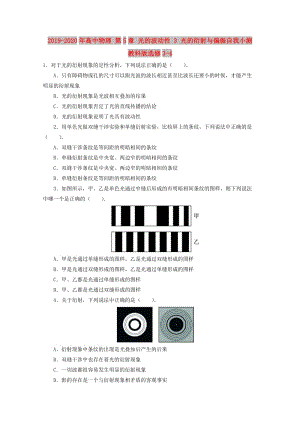 2019-2020年高中物理 第5章 光的波動(dòng)性 3 光的衍射與偏振自我小測(cè) 教科版選修3-4.doc