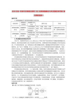 2019-2020年高中生物難點剖析 222 動物細(xì)胞融合與單克隆抗體學(xué)案 新人教版選修3.doc