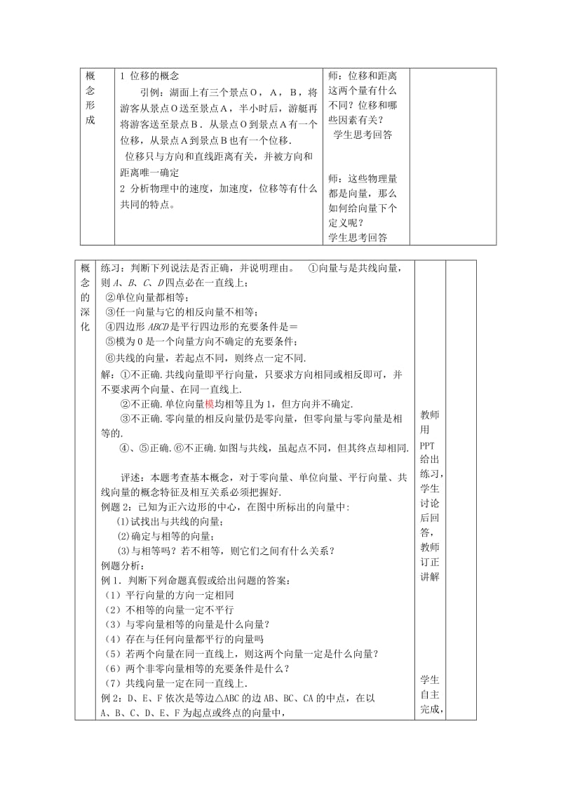 2019-2020年高中数学《平面向量的实际背景及基本概念》教案6 新人教A版必修4.doc_第2页