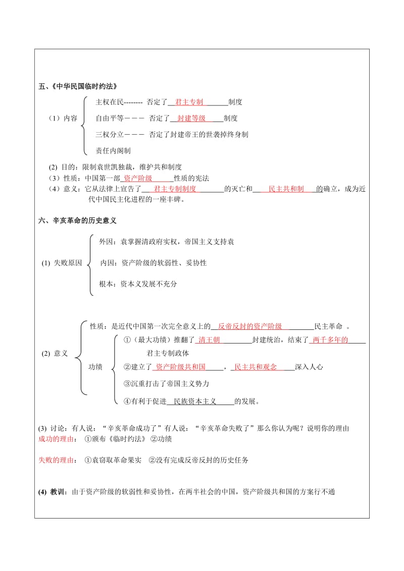 2019-2020年高中历史《辛亥革命》教案10 人民版必修1.doc_第2页