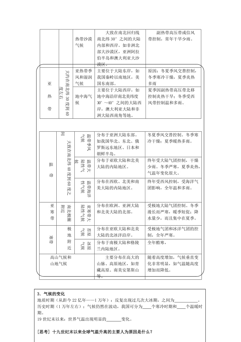 2019-2020年高中地理 2.6《气候的形成和变化》学案 旧人教版必修上册.doc_第3页