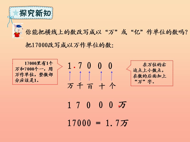 四年级数学下册 第5章 动物世界—小数的意义和性质 第8课时 改写成以“万”或“亿”作单位的数课件 青岛版六三制.ppt_第3页