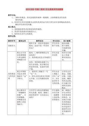 2019-2020年高一美術(shù) 什么是美術(shù)作品教案.doc