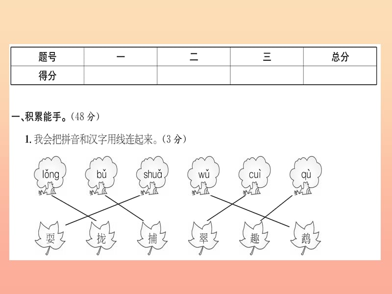 三年级语文上册 第5单元 达标测试卷课件 新人教版.ppt_第2页