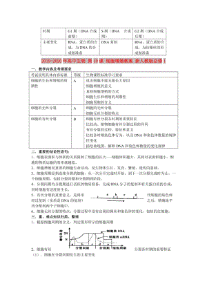 2019-2020年高中生物 第10課 細(xì)胞增殖教案 新人教版必修1.doc