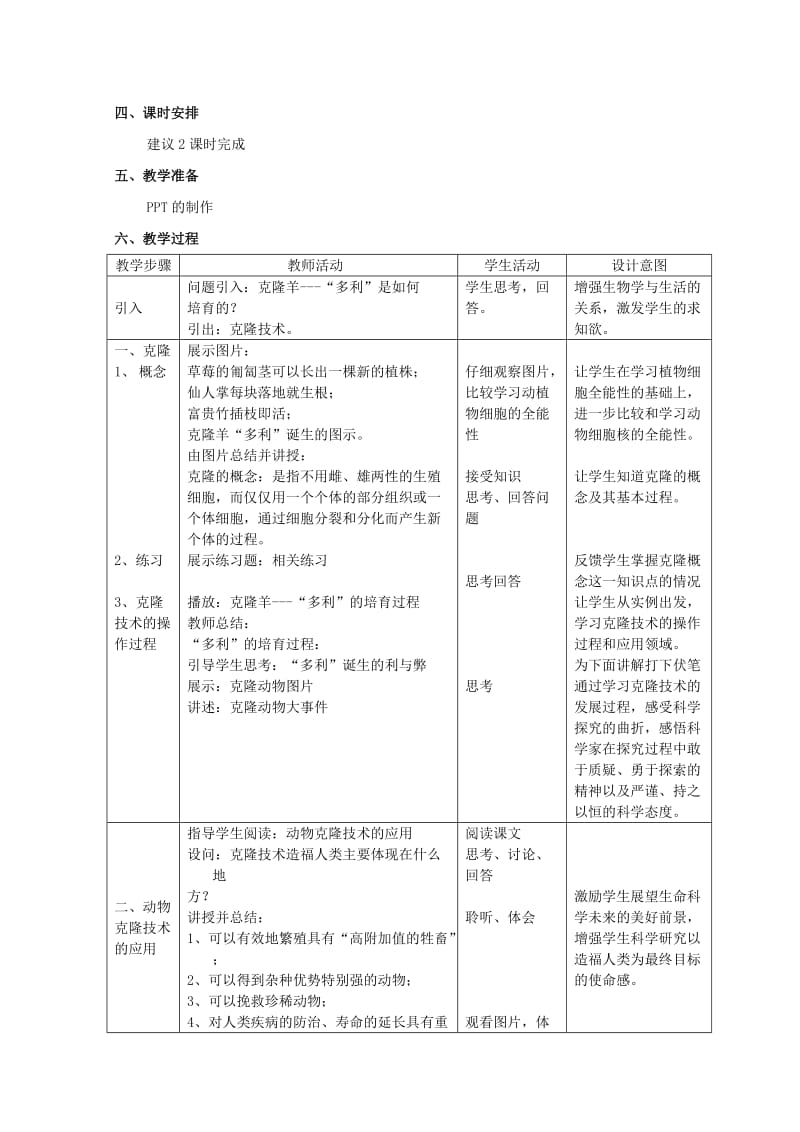 2019-2020年高中生物《克隆技术》教案1 中图版选修3.doc_第2页