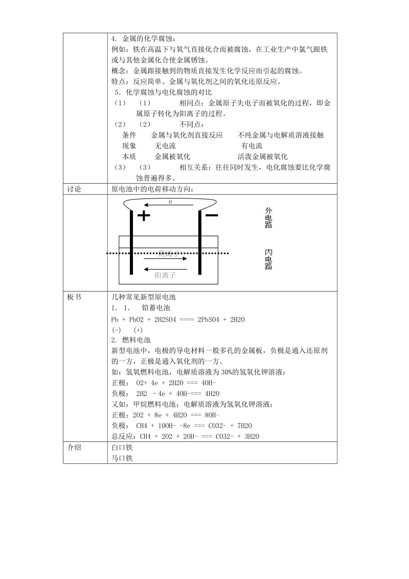 2019-2020年高二化学原电池 金属的腐蚀与防护教案 人教版.doc_第3页