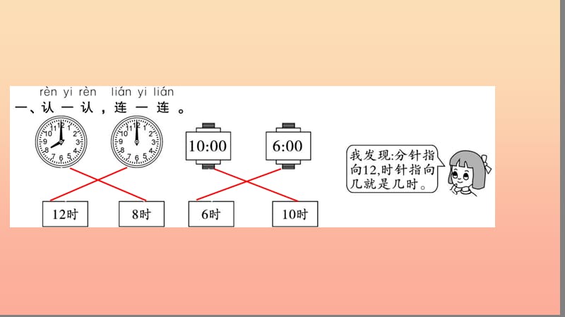 一年级数学上册 第7单元 认识钟表（第1课时 认识钟表）习题课件1 新人教版.ppt_第3页