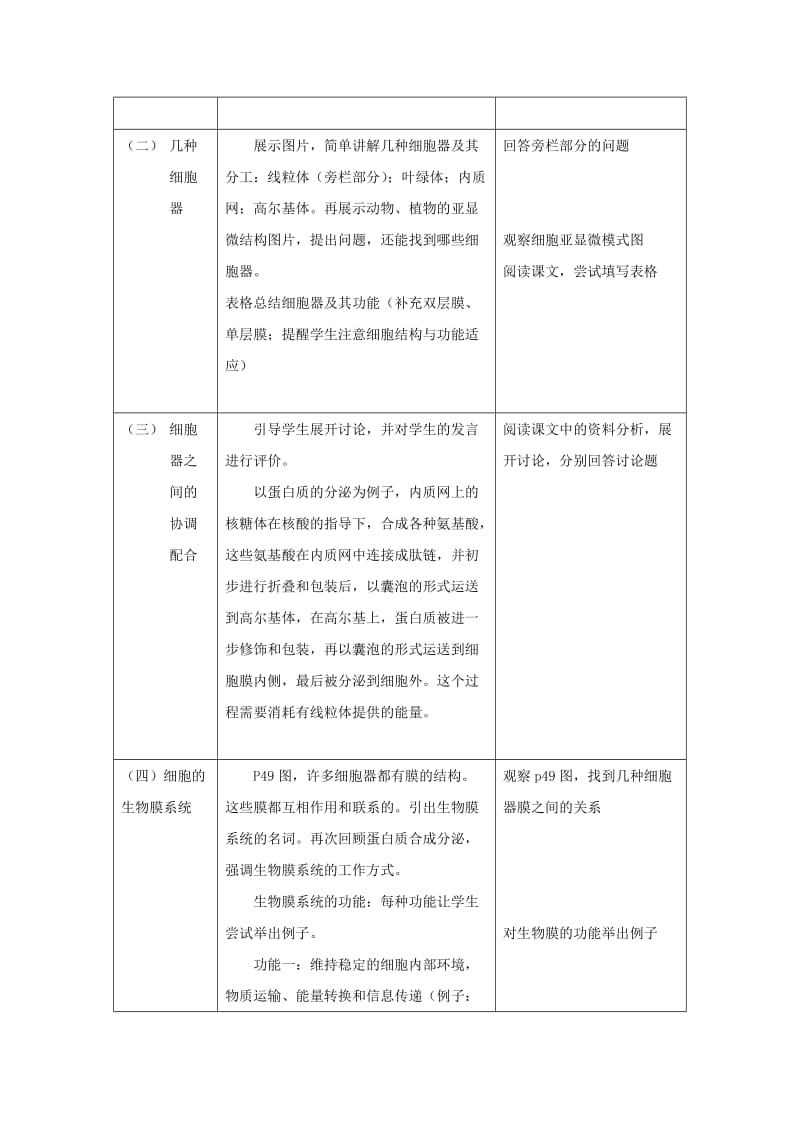 2019-2020年高中生物 几种主要细胞器的结构和功能教案 新人教版.doc_第3页