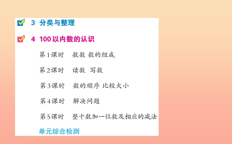 2019版一年级数学下册 目录课件 （新版）新人教版.ppt_第3页