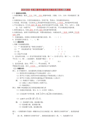 2019-2020年高三數(shù)學(xué)向量的有關(guān)概念復(fù)習(xí)資料二人教版.doc