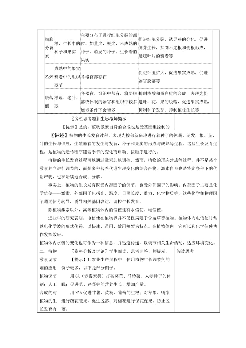 2019-2020年高中生物 3.3《其他植物激素》教案 新人教版必修3.doc_第3页