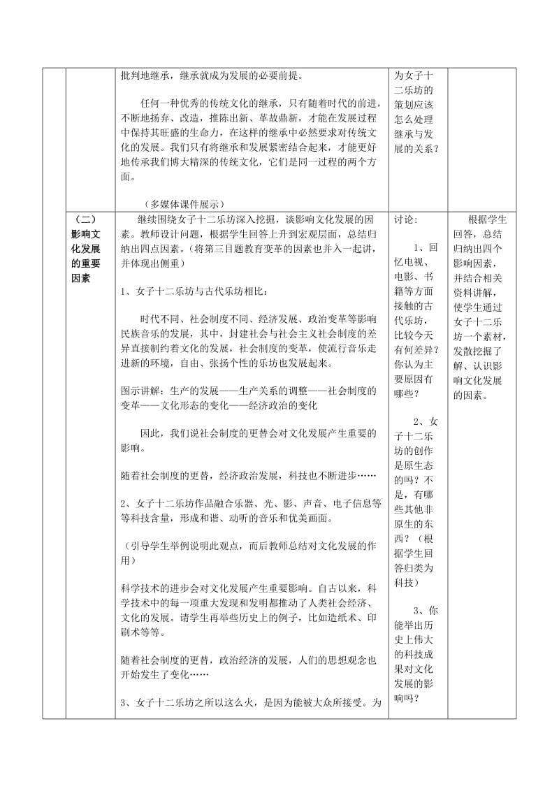 2019-2020年高中政治《文化在继承中发展》教案11 新人教版必修3.doc_第3页