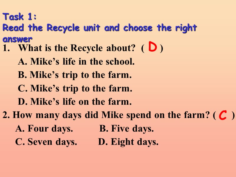 2019春六年级英语下册《Recycle Mike’s happy days》（day 1-2）课件 人教PEP版.ppt_第2页