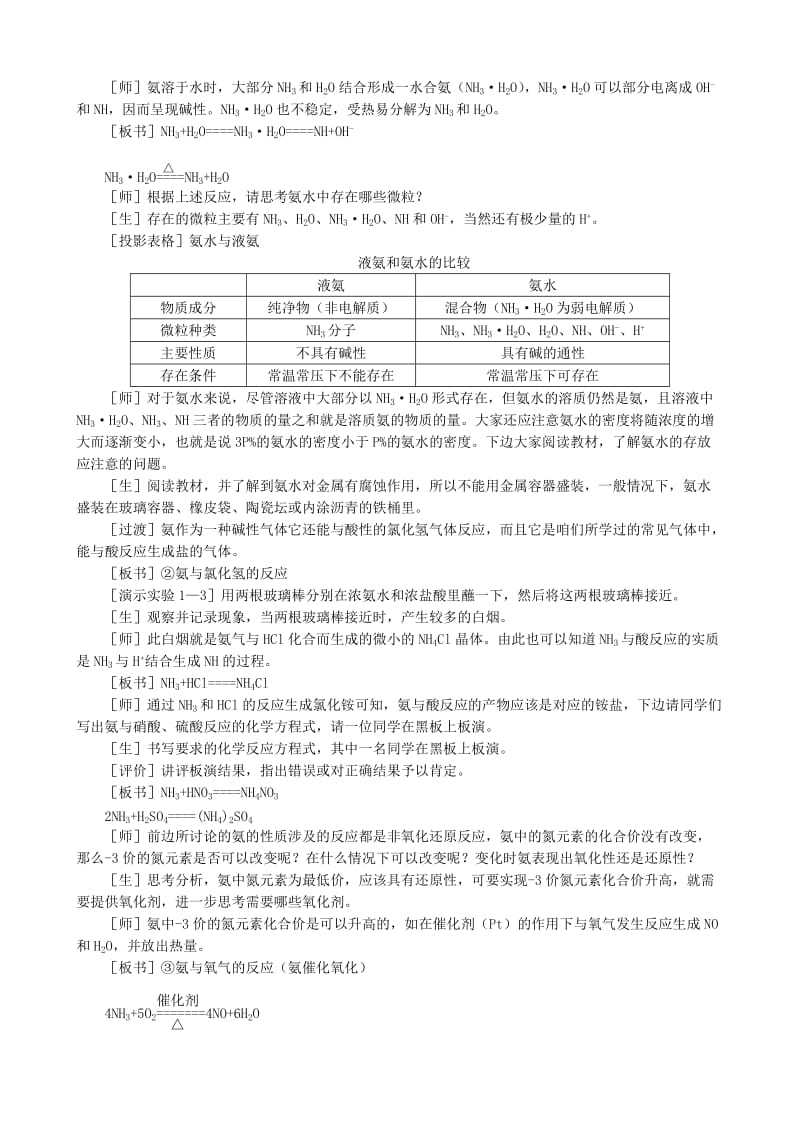 2019-2020年高二化学氨 铵盐教案 上海科技版.doc_第3页