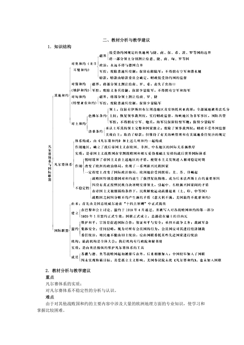 2019-2020年高中历史 2.2凡尔赛体系与国际联盟教案 新人教版选修3.doc_第2页