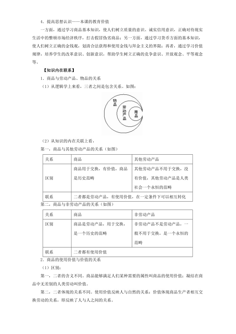 2019-2020年高一政治第一章教案商品和商品经济复习教案.doc_第2页