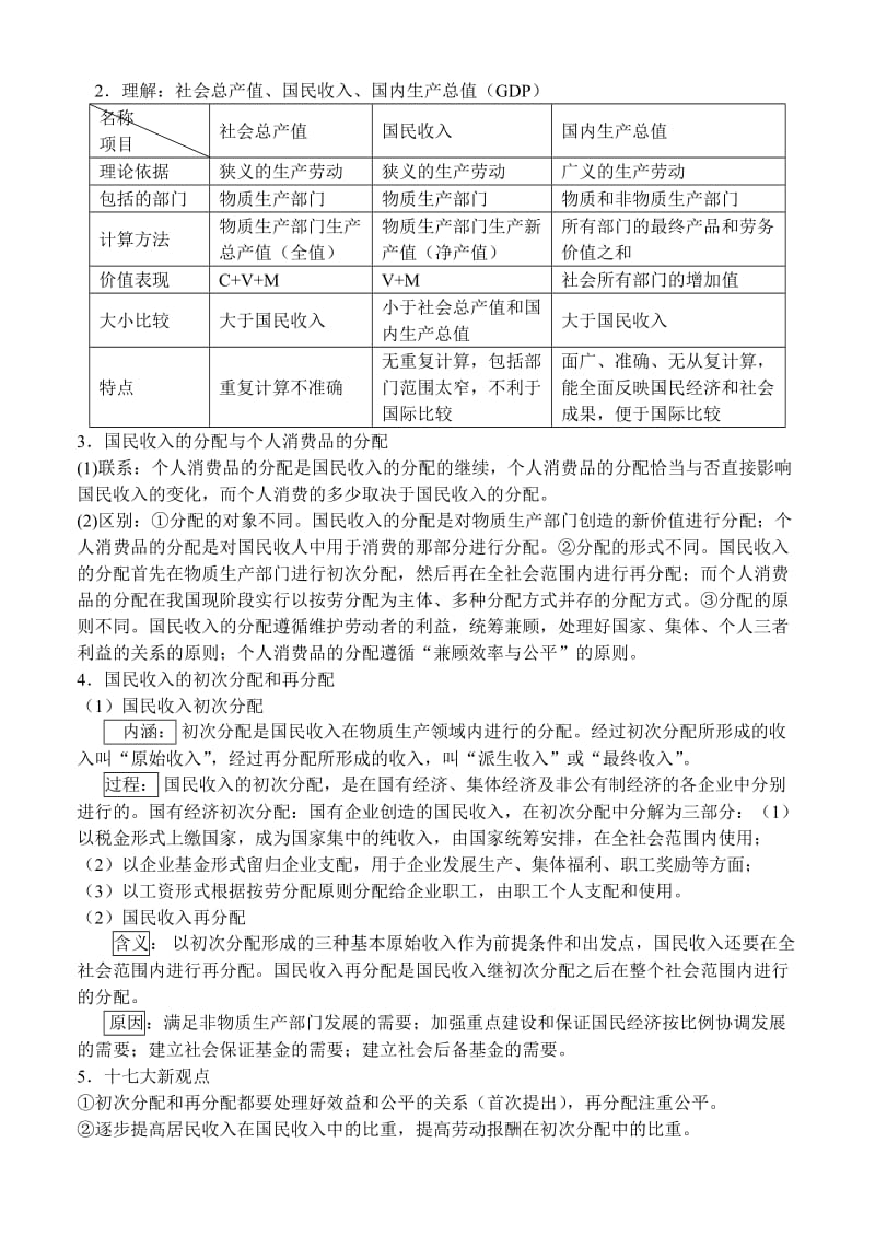 2019-2020年高中政治 经济常识 国民收入的分配学案 旧人教版.doc_第2页