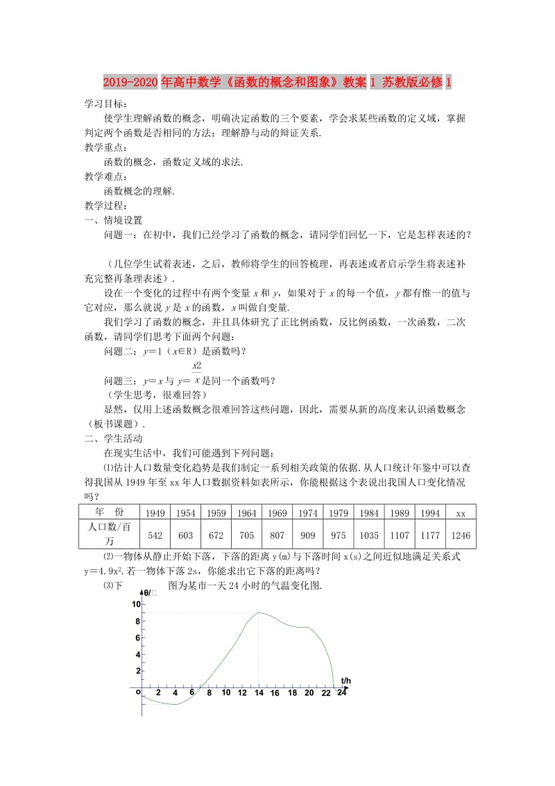 2019-2020年高中数学《函数的概念和图象》教案1 苏教版必修1.doc_第1页