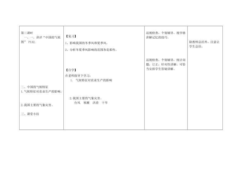 2019-2020年高二地理上学期第5周教学设计（中国气候）.doc_第3页