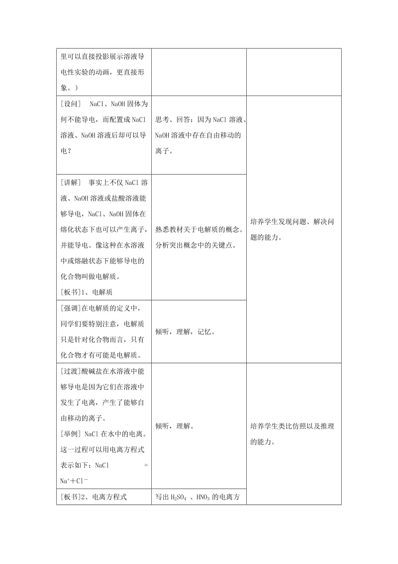 2019-2020年高中化学 离子反应教学设计 新人教版必修1.doc_第3页