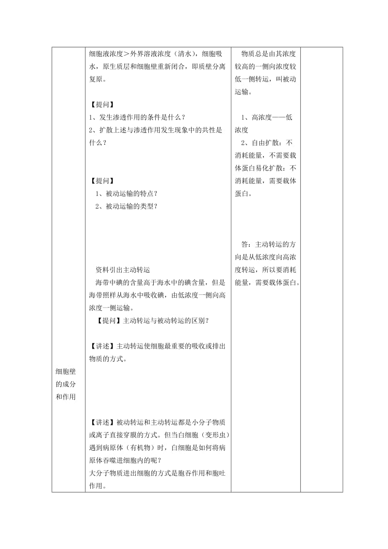 2019-2020年高中生物《物质出入细胞的方式》教案2 浙教版必修1.doc_第3页