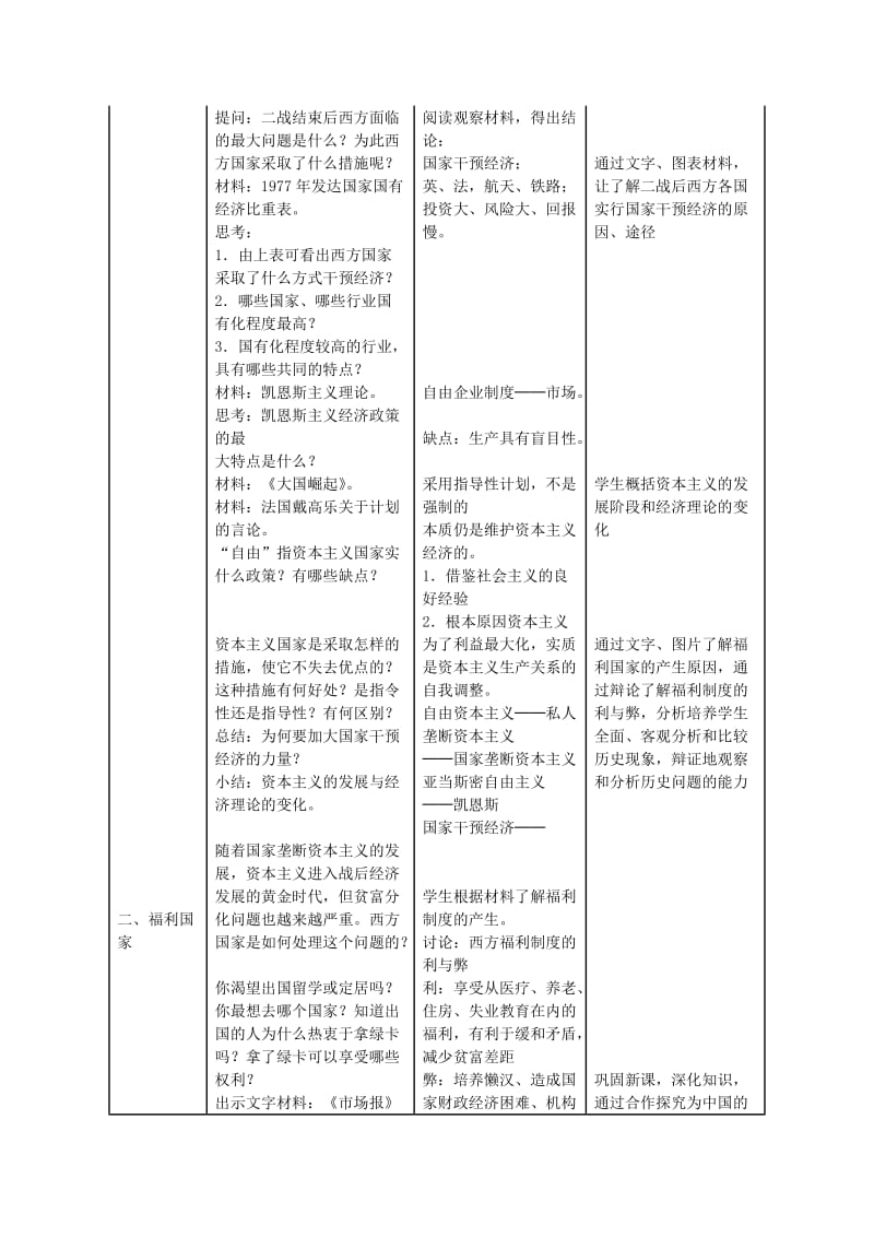 2019-2020年高中历史《战后资本主义的新变化》教学设计 新人教版必修2.doc_第3页