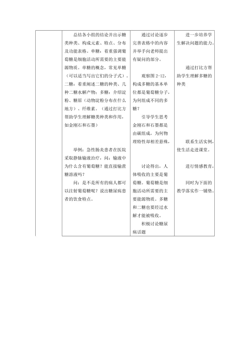 2019-2020年高中生物《2.4 细胞中的糖类和脂质》教学设计 新人教版必修1(1).doc_第3页