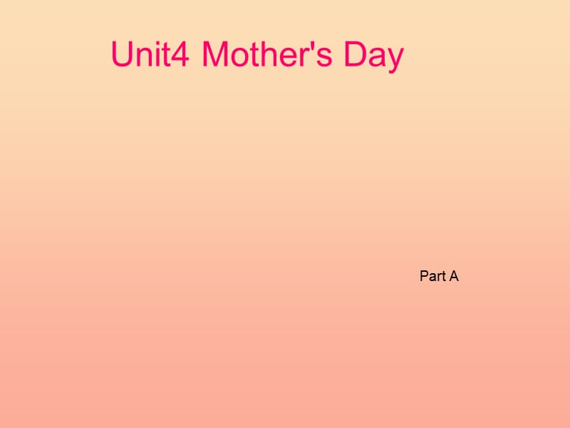 2019春六年级英语下册 Unit 4《Mother’s day》（Part B）课件2 （新版）闽教版.ppt_第1页