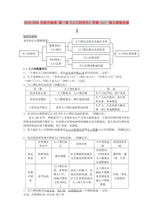 2019-2020年高中地理 第一章《人口的變化》學(xué)案（2） 新人教版必修2.doc