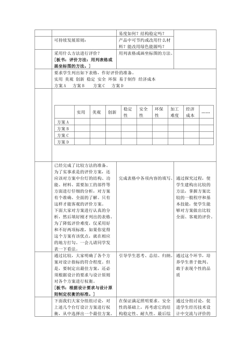 2019-2020年高三通用技术《技术与设计》5.1方案的构思方法（3）教学设计.doc_第3页