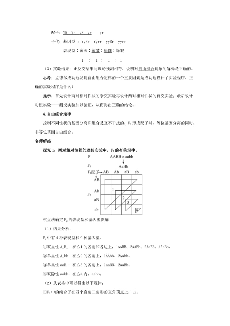 2019-2020年高中生物 第二节自由组合定律辅导教案 浙科版.doc_第2页