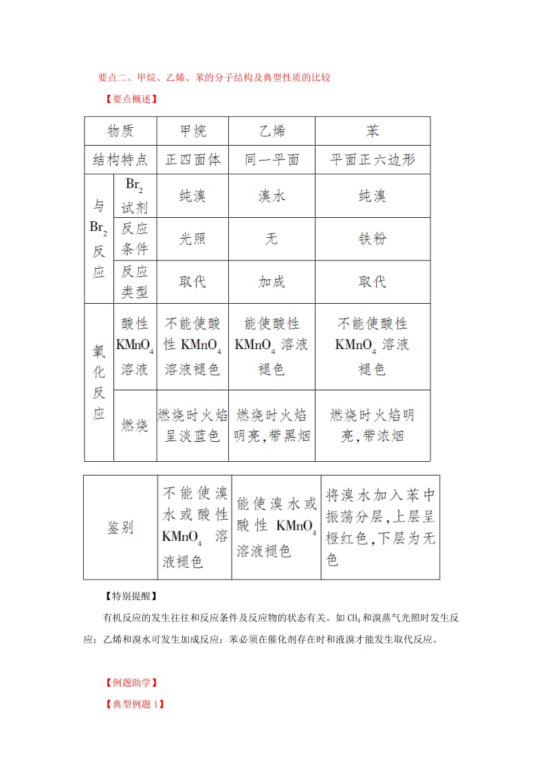 2019-2020年高中化学 3.2.2苯要点讲练 新人教版必修2.doc_第3页