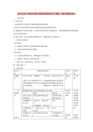 2019-2020年高中生物《基因在染色體上》教案1 新人教版必修2.doc