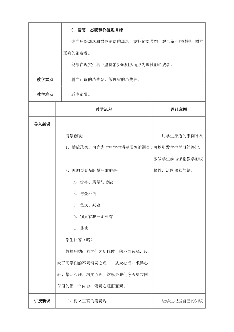 2019-2020年高二政治树立正确的消费观教学设计3.doc_第2页