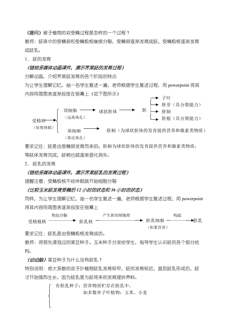 2019-2020年高中生物 《被子植物的个体发育》说课教案 新人教版必修1.doc_第3页