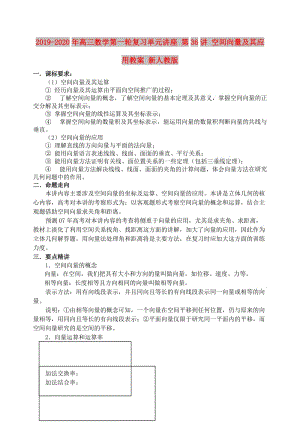 2019-2020年高三数学第一轮复习单元讲座 第36讲 空间向量及其应用教案 新人教版.doc