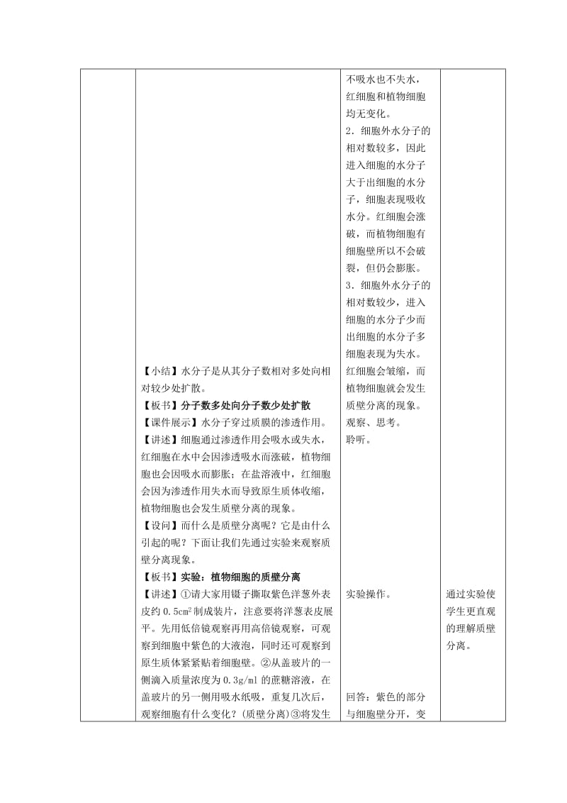 2019-2020年高中生物 第三章细胞的代谢 第二节物质出入细胞的方式教案 浙科版必修1.doc_第3页