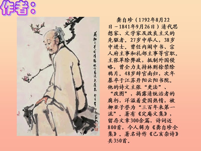 六年级语文下册 古诗词背诵 8龚自珍已亥杂诗课件 新人教版.ppt_第2页