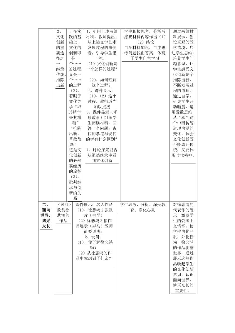 2019-2020年高中政治 《文化创新的途径》教案2 新人教版必修3.doc_第3页