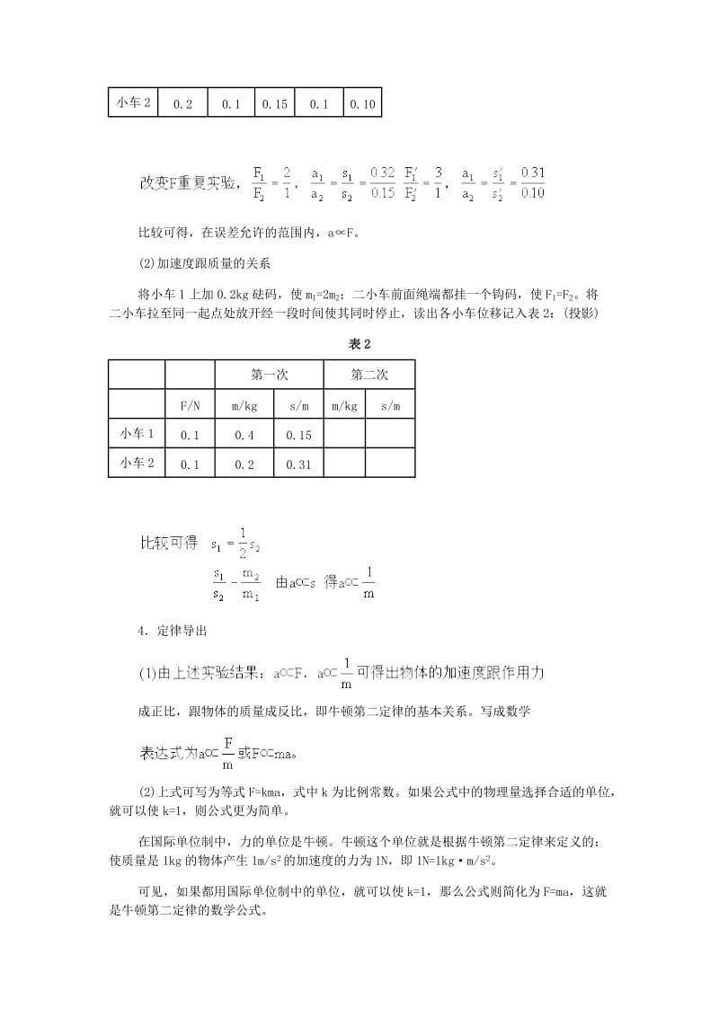 2019-2020年高中物理《牛顿第二定律》教案31 新人教版必修1.doc_第3页