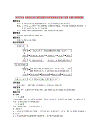 2019-2020年高中生物《制作泡菜并檢測亞硝酸鹽含量》教案6 新人教版選修1.doc