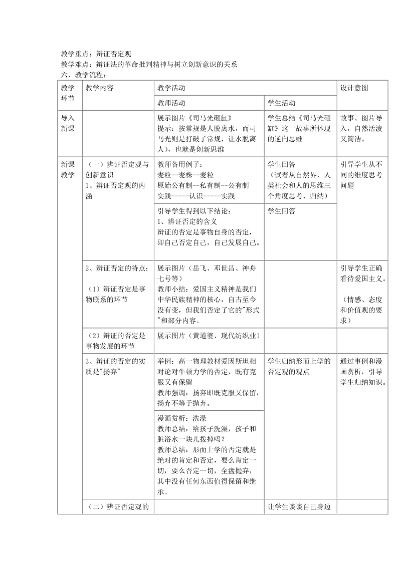 2019-2020年高中政治《树立创新意识是唯物辩证法的要求》教案6 新人教版必修4.doc_第2页