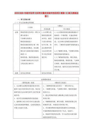 2019-2020年高中化學(xué)《化學(xué)計量在實驗中的應(yīng)用》教案11 新人教版必修1.doc